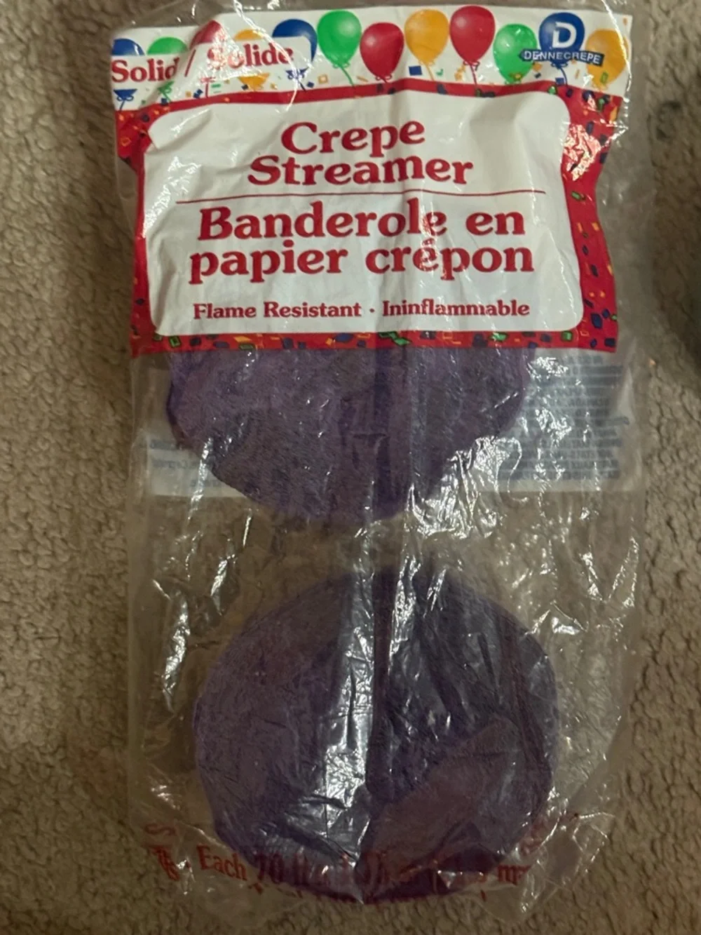 Colorful Crepe Paper Streamers-Set of 5!